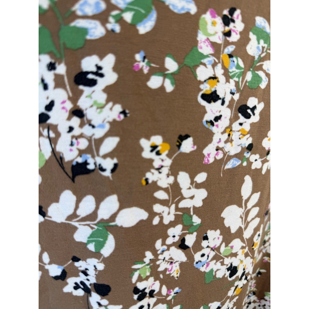 J.Jill Women Floral Crew Neck Supima Luxe Tunic Top Brown Boho sz 3X Stretch - Picture 4 of 13
